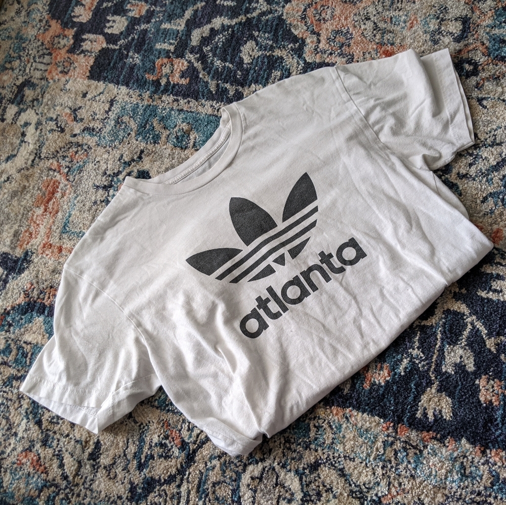 Adidas Atlanta logo white t shirt